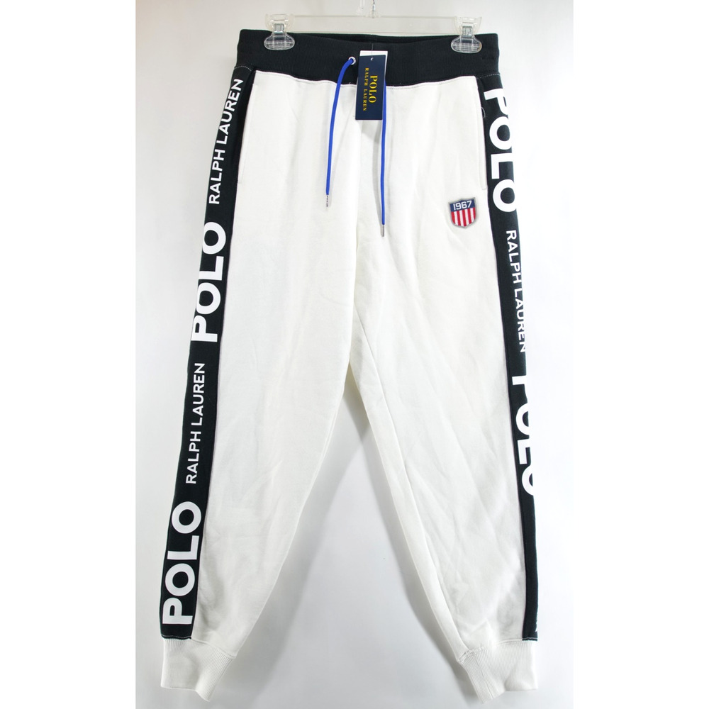 Polo Ralph Lauren Womens 1967 Patch Sweatpants White Jogger Small